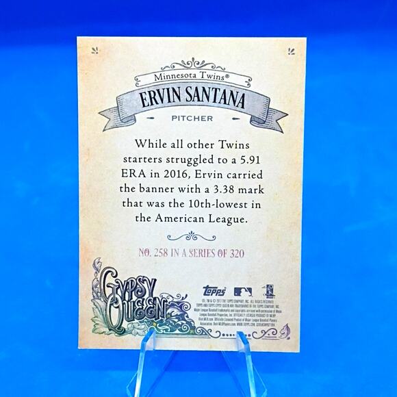 2017 Topps Gypsy Queen - Ervin Santana #258 - Picture 3 of 5